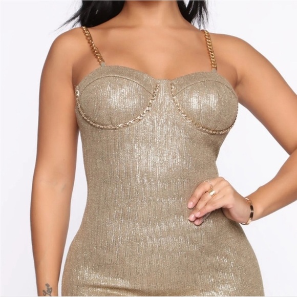 Nwt fashion nova a classy one metallic mini dress size small - Picture 3 of 8